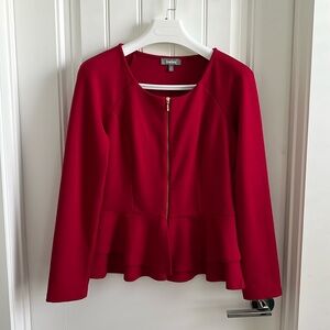 Neimqn Marcus Red Peplum Blazer